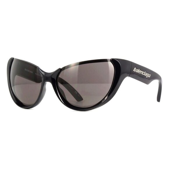 New Authentic  BALENCIAGA Black Cat Eye BB0201 001 Sunglasses Women - Picture 1 of 5